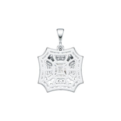 14K Gold Semi Mount Pendant Setting Round RD 9x9mm Diamond Accent DHJ