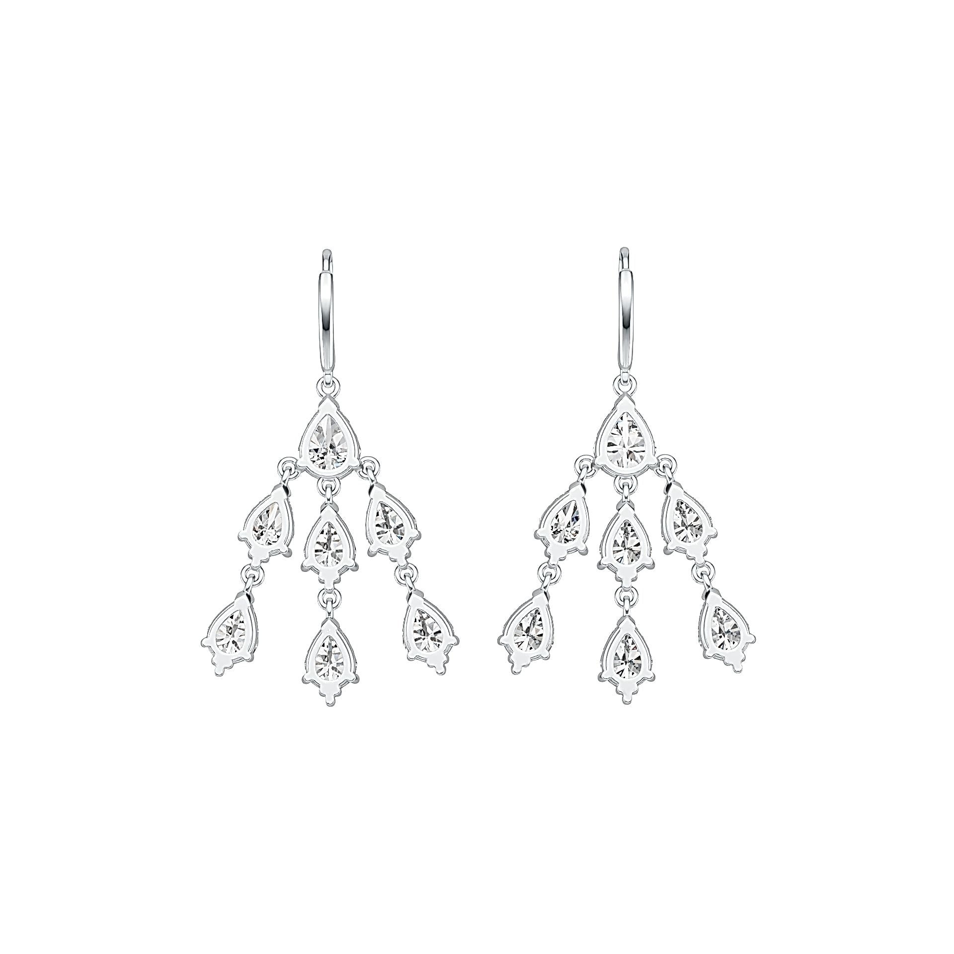 18K Gold Semi Mount Earrings Setting Pear PE 8X6mm PE 7X5mm DHJ