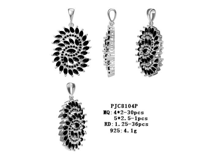 18K Gold Semi Mount Pendant Setting Marquise MQ 5X2.5mm MQ 4X2mm Diamond Accent DHJ