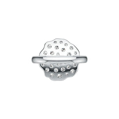 18K Gold Cluster Cocktail Ring with White Topaz or Moissanite Diamond Accent DHJ