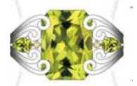 Platinum Semi Mount Ring Setting Emerald OCT 9X7mm Diamond Accent DHJ