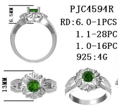 14K Gold Semi Mount Ring Setting Round RD 6x6mm Split Shank Diamond Accent DHJ