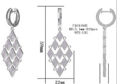 Platinum Semi Mount Earrings Setting Round RD 1.1mm Diamond Accent DHJ