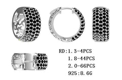 14K Gold Filigree Pave Hoop Earrings with White Topaz or Moissanite Diamond Accent DHJ
