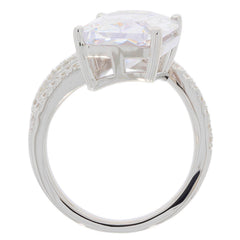 10K Gold Semi Mount Ring Setting Emerald OCT 15X10mm Bypass Moissanite Accent Syzjewelry