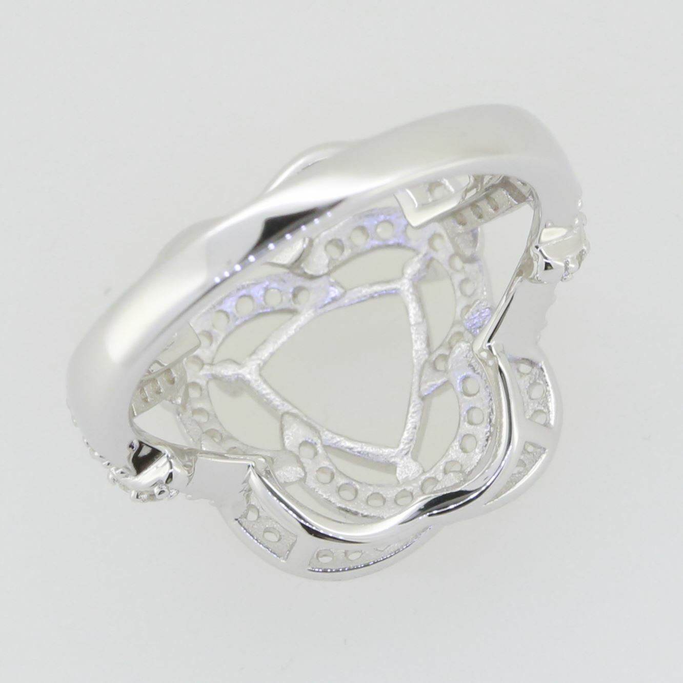 18K Gold Semi Mount Ring Setting Trillion Tri 8X8mm PJC46 Diamond Accent Syzjewelry