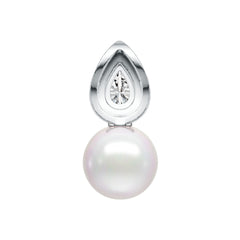 10K Gold Semi Mount Pendant Setting Round RD 8.5mm PE 6X4mm Moissanite Accent DHJ