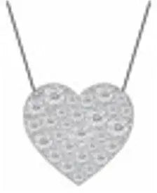 18K Gold Pendant Heart-Shaped with White Topaz or Moissanite Diamond Accent DHJ