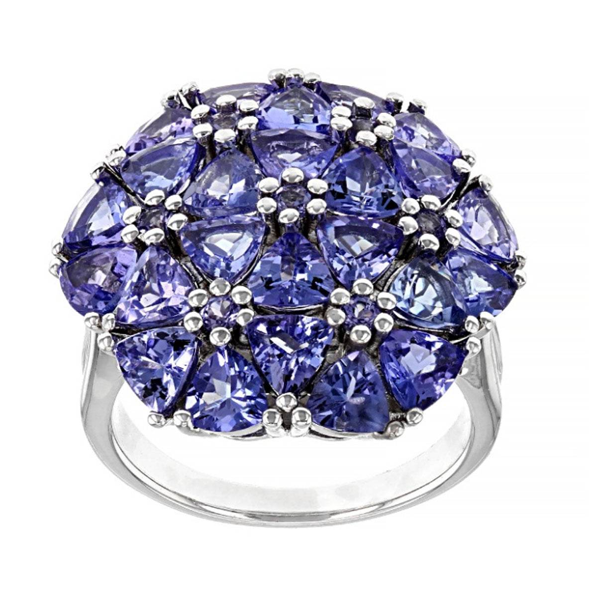 18K Gold Semi Mount Ring Setting Trillion TRI 4X4mm Cocktail Ring Diamond Accent DHJ