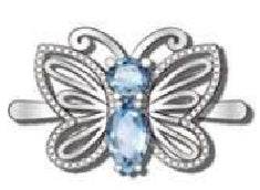 14K Gold Semi Mount Ring Setting Marquise MQ 8X4mm RD 4X4mm Butterfly Theme DHJ