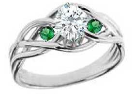 10K Gold Semi Mount Ring Setting Cushion CU 5.5X5.5mm Moissanite Accent DHJ