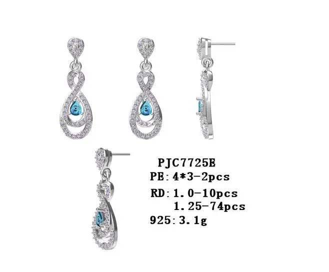 18K Gold Semi Mount Earrings Setting Pear PE 4X3mm Infinity Teardrop Diamond Accent DHJ