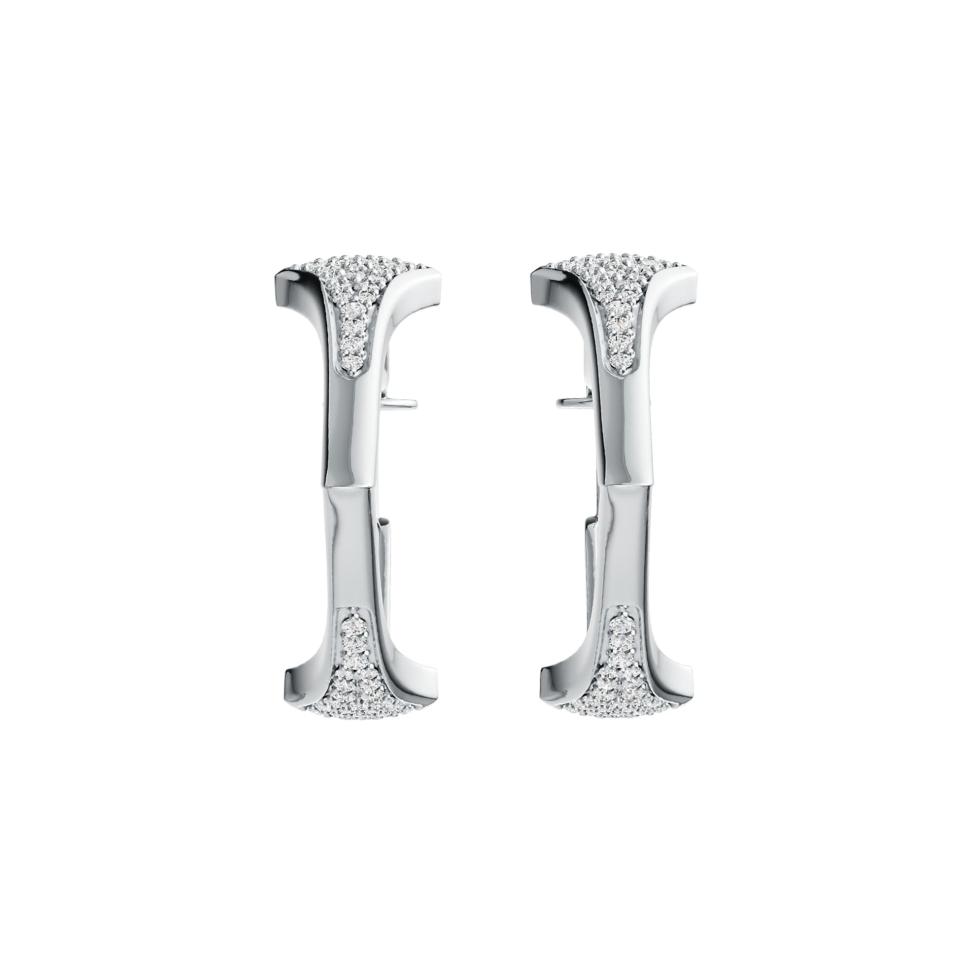 Platinum Dangle Earrings Geometric with or Moissanite Diamond Accent DHJ