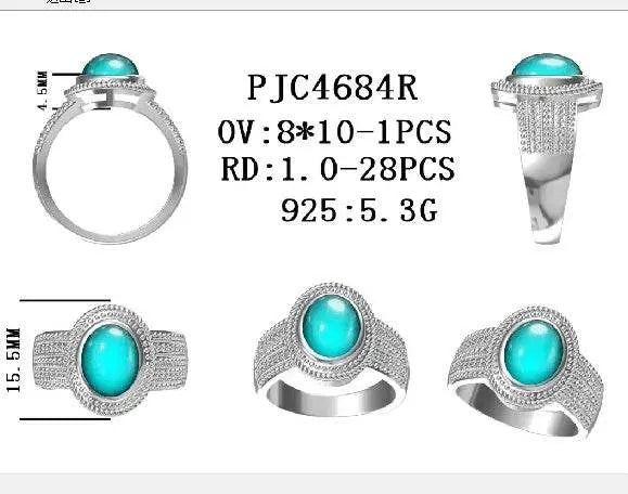 Platinum Semi Mount Ring Setting Oval OV 10X8mm Cabochon Diamond Accent DHJ