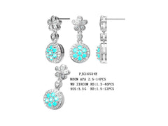 18K Gold Semi Mount Earrings Setting Round RD 2.5mm Diamond Accent DHJ