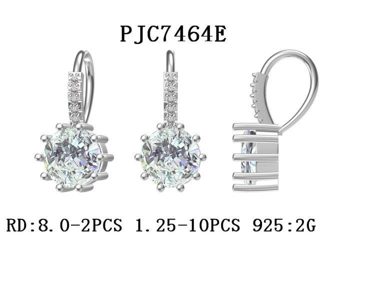 Platinum Semi Mount Earrings Setting Round RD 8x8mm Diamond Accent DHJ
