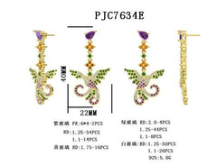 10K Gold Semi Mount Earrings Setting Pear PE 6X4mm Bird Theme Moissanite Accent DHJ