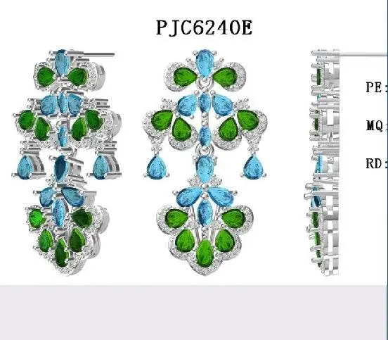 10K Gold Semi Mount Earrings Setting Pear PE 5X3mm Moissanite Accent DHJ