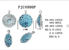Platinum Semi Mount Pendant Setting Pear PE 5X3mm Diamond Accent DHJ