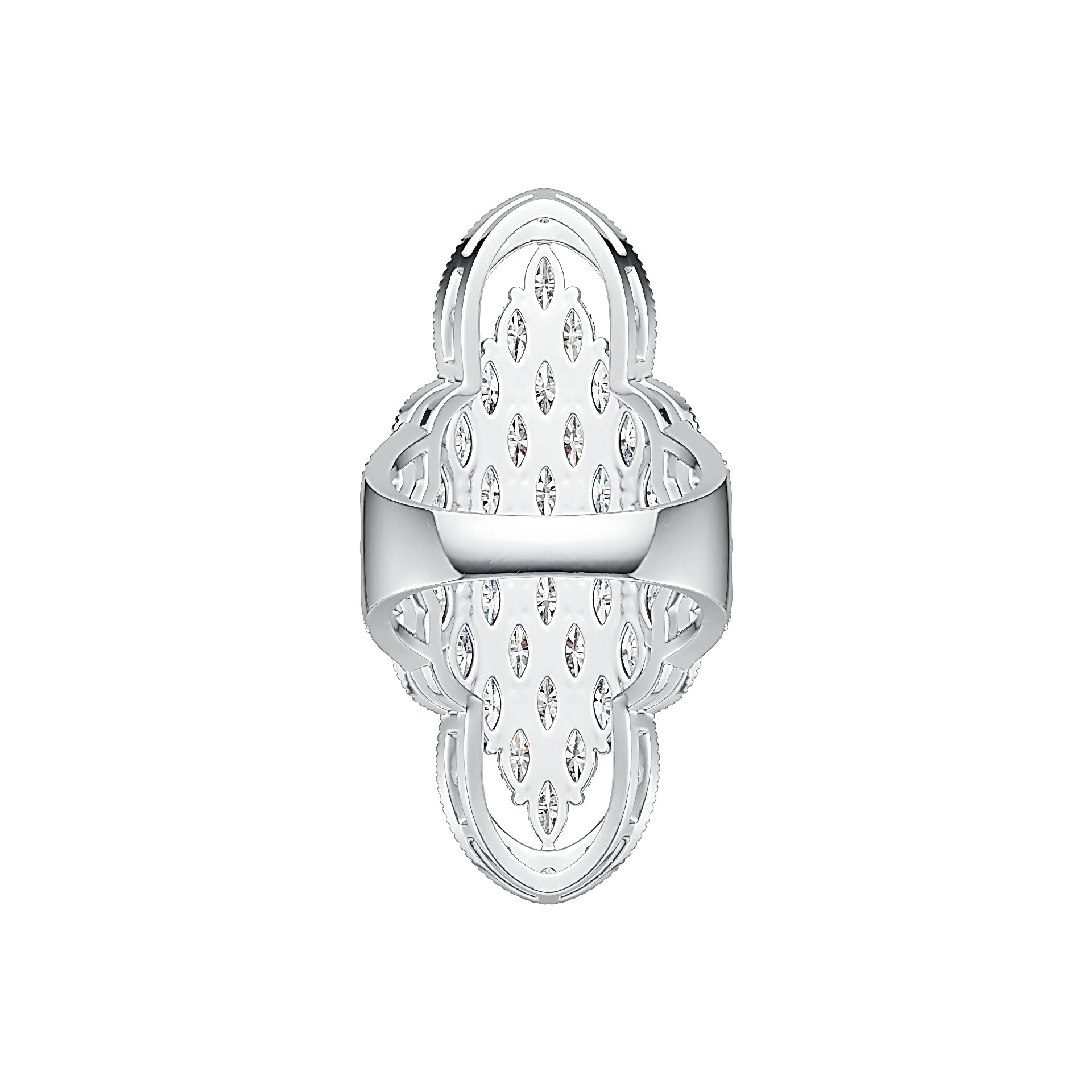 14K Gold Semi Mount Ring Setting Marquise MQ 5X2.5mm Diamond Accent DHJ