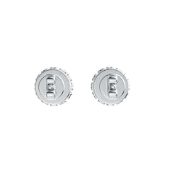 18K Gold Semi Mount Earrings Setting Round RD 6x6mm Stud Diamond Accent DHJ