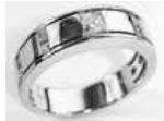 10K Gold Semi Mount Ring Setting Princess SQ 4X4mm Men's Ring Moissanite Accent DHJ
