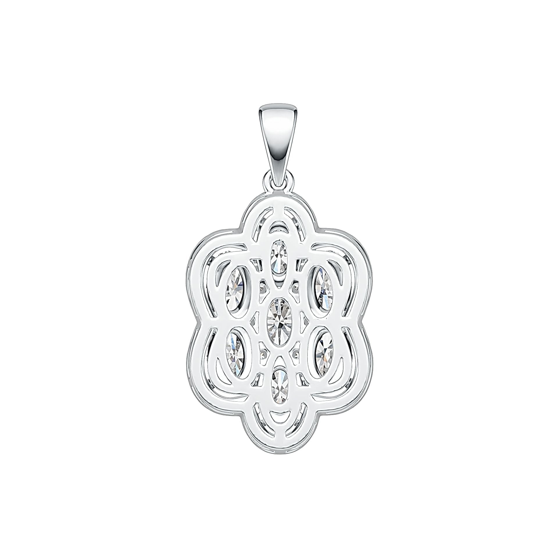 10K Gold Semi Mount Pendant Setting Oval OV 6X4mm Moissanite Accent DHJ