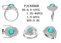 18K Gold Semi Mount Ring Setting Round RD 8x8mm Cabochon Diamond Accent DHJ