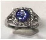 14K Gold Semi Mount Ring Setting Round RD 6.5x6.5mm Halo Split Shank Diamond Accent DHJ