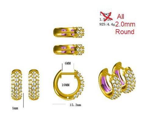 10K Gold Hoop Earrings with or Moissanite Moissanite Accent DHJ
