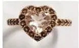 14K Gold Semi Mount Ring Setting Heart HT 8X8mm Solitaire Halo Diamond Accent DHJ