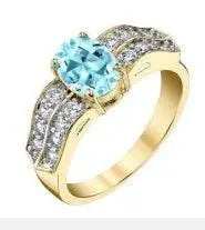 14K Gold Semi Mount Ring Setting Oval OV 8X6mm Diamond Accent DHJ