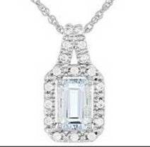 14K Gold Semi Mount Pendant Setting Emerald OCT 7X5mm Diamond Accent DHJ