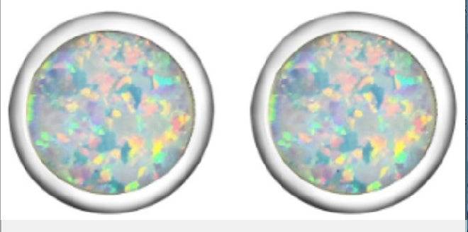 14K Gold Semi Mount Earrings Setting Round RD 8x8mm Cabochon Stud DHJ