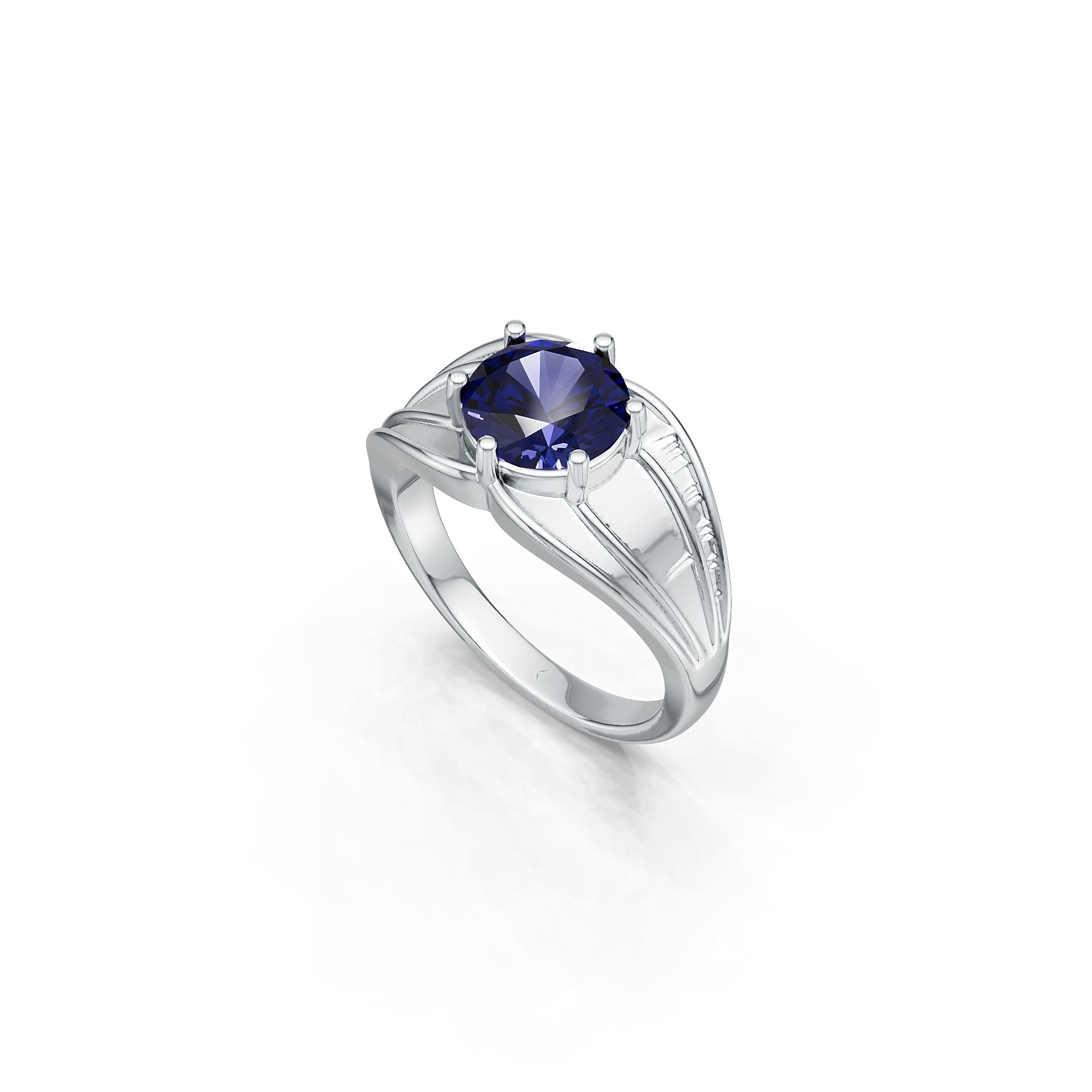 Contemporary Men's Ring Settings 18K Gold Ring Mounting Round RD 10x10mm Syzjewelry