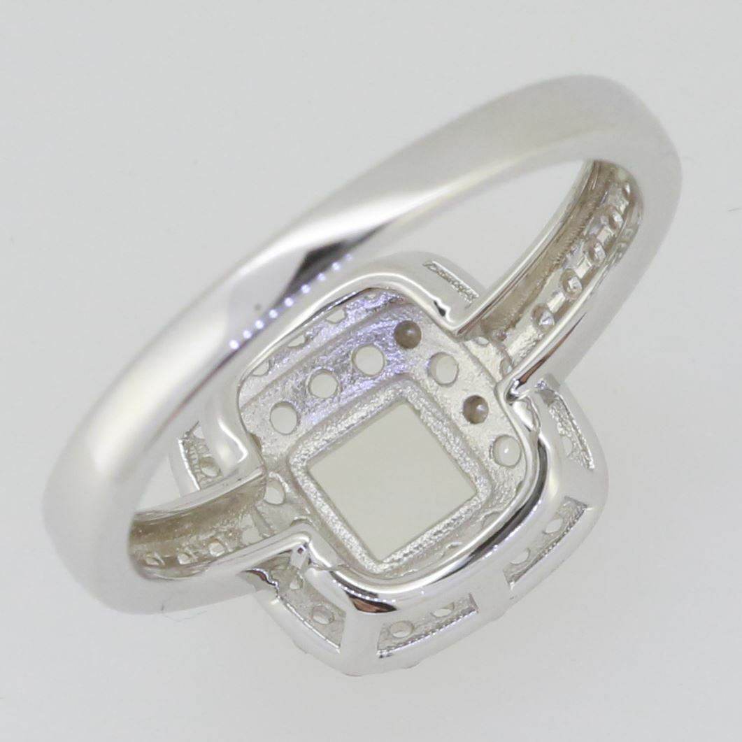 14K Gold Semi Mount Ring Setting Princess SQ 5X5mm Diamond Accent Syzjewelry