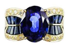 14K Gold Semi Mount Ring Setting Oval OV 9X7mm Diamond Accent DHJ