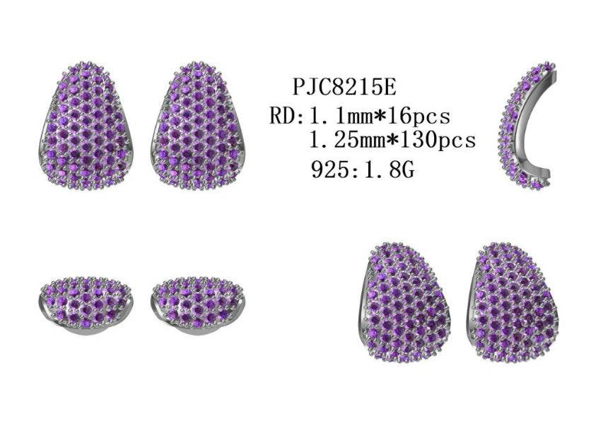 10K Gold Pave Earrings with or Moissanite Moissanite Accent DHJ