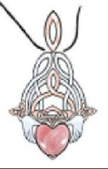 Platinum Semi Mount Pendant Setting Heart HT 10X10mm Celtic Knot DHJ