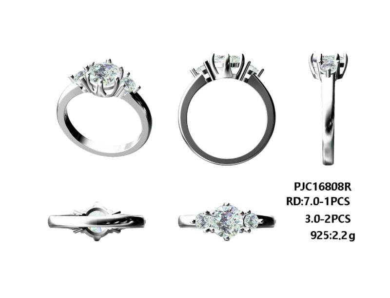 14K Gold Semi Mount Ring Setting Round RD 7x7mm Diamond Accent DHJ