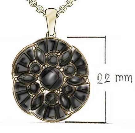 18K Gold Semi Mount Pendant Setting Round RD 6x6mm with Diamond Accent DHJ