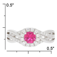 18K Gold Semi Mount Ring Setting Cushion CU 5X5mm Halo Inifnity Shank Diamond Accent Syzjewelry
