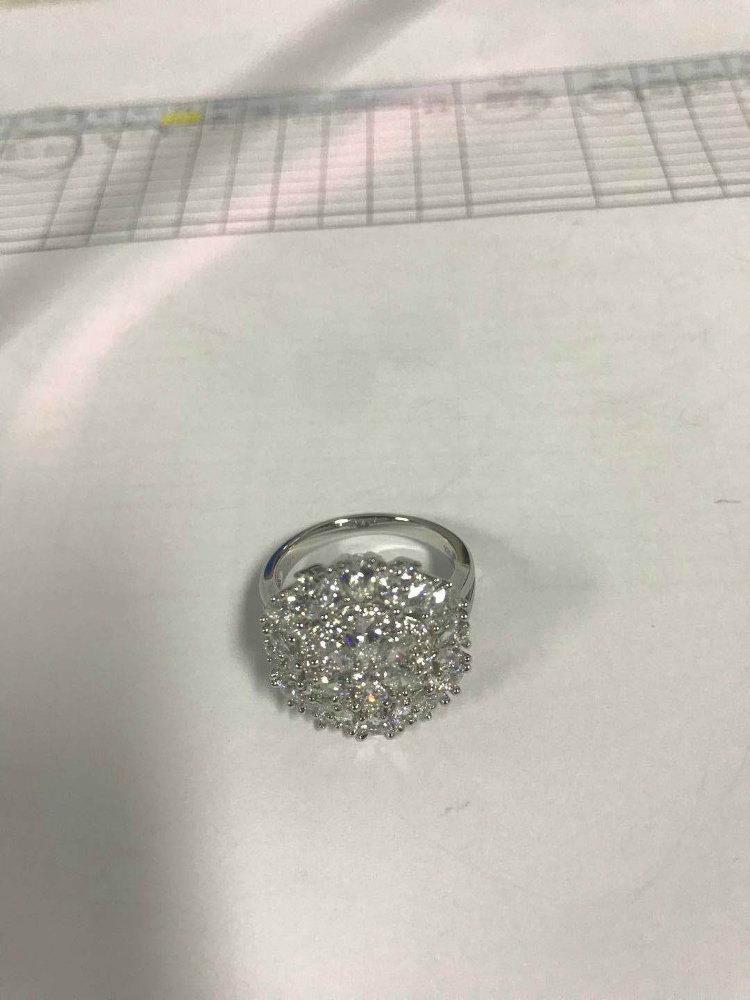 18K Gold Ring with or Moissanite Cluster Cocktail Flower Theme Diamond Accent DHJ