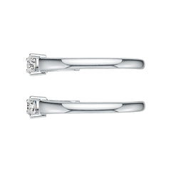 Platinum Semi Mount Earrings Setting Round RD 4x4mm Diamond Accent DHJ