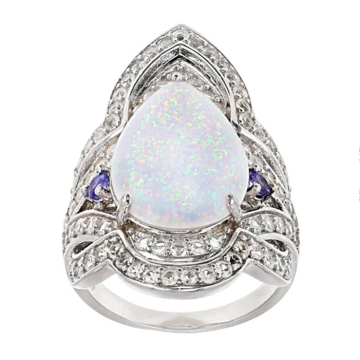 18K Gold Semi Mount Ring Setting Pear PE 17X12mm Diamond Accent DHJ