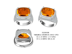 14K Gold Semi Mount Ring Setting Cushion CU 15X12mm Diamond Accent DHJ