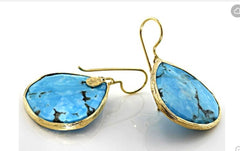 14K Gold Semi Mount Earrings Setting Pear 18X18mm Cabochon DHJ