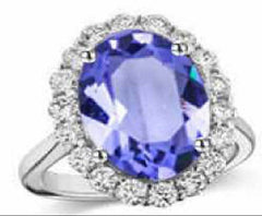 Platinum Semi Mount Ring Setting Oval OV 14X12mm Halo Diamond Accent DHJ