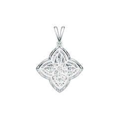 14K Gold Semi Mount Pendant Setting Round RD 3.5mm Diamond Accent DHJ