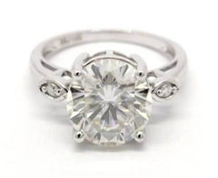 14K Gold Semi Mount Ring Setting Cushion CU 10X10mm Diamond Accent DHJ
